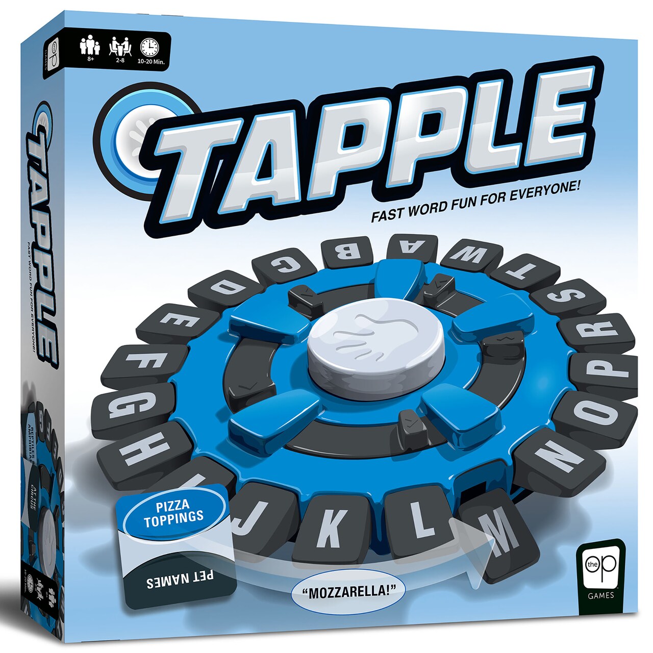 USAopoly: Tapple - Fast-Paced Family Word Game, Choose a Category & Race Against The Timer To Be The Last Player, Fun Party Game, Ages 8+, 2-8 Players